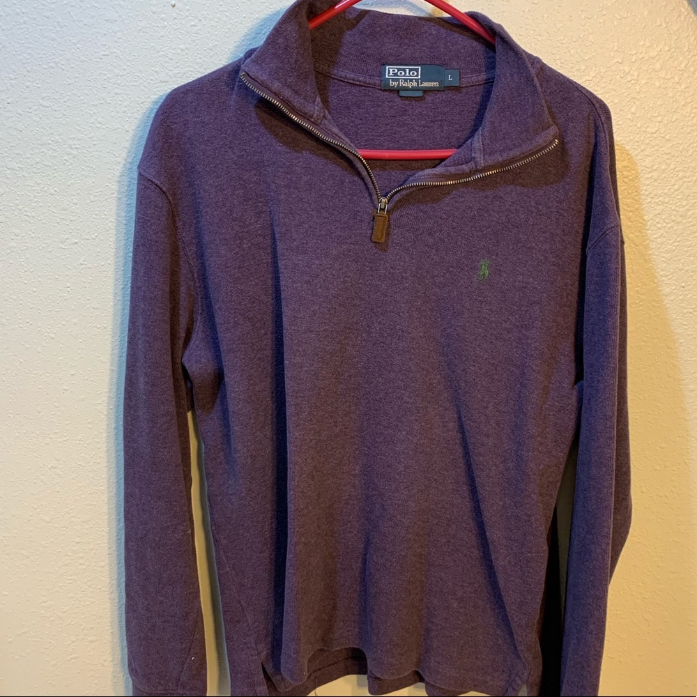 Polo Ralph Lauren Large Quarter ZIP Sweater purple